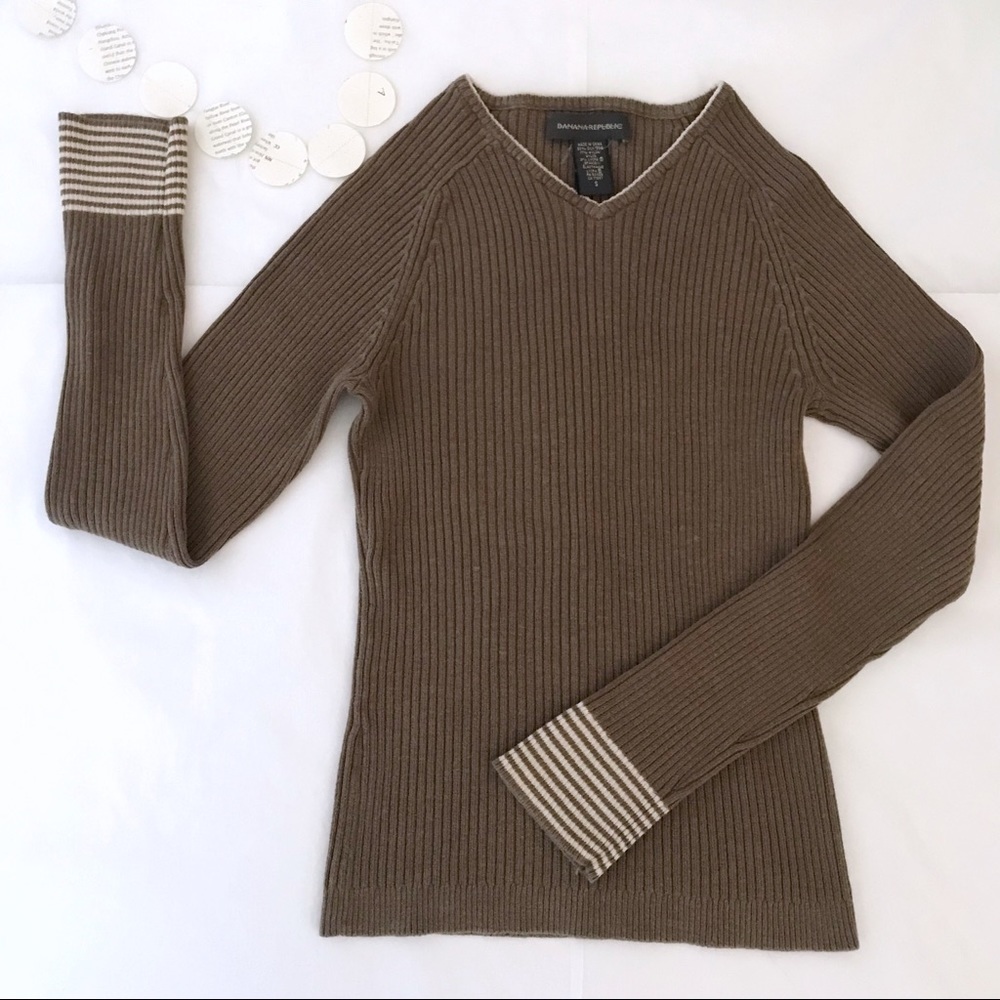 Banana Republic V-neck Silk Sweater Knit Ribbed